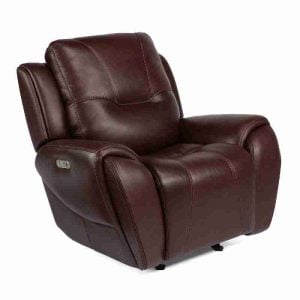 Flexsteel 1134-54PH Trip Leather Power Gliding Recliner with Power Headrest