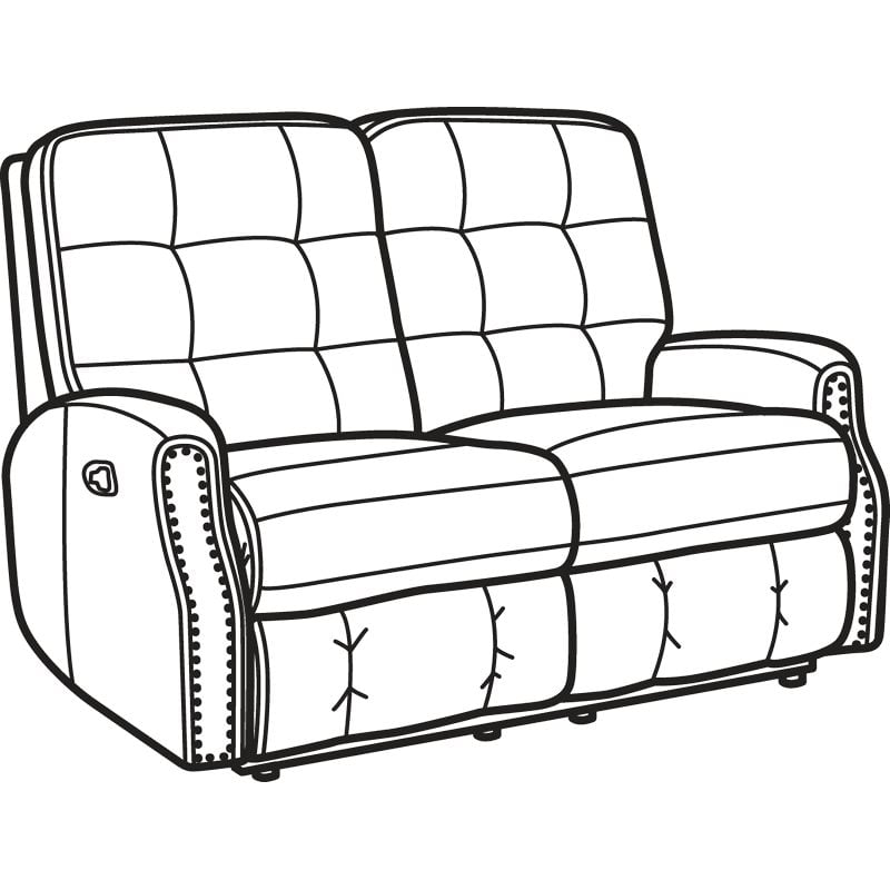 Flexsteel 3881-60 Devon Leather Reclining Loveseat with Nailhead Trim