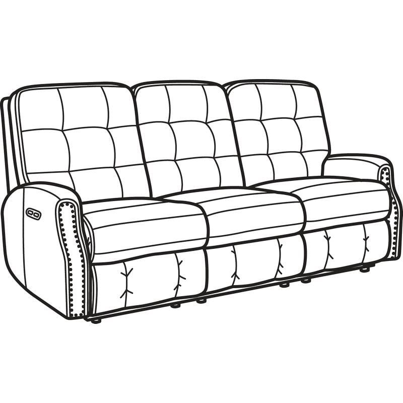 Flexsteel 3881-62H Devon Leather Power Reclining Sofa with Power Headrests and Nailhead Trim
