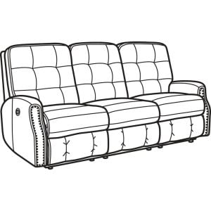 Flexsteel 3881-62M Devon Leather Power Reclining Sofa with Nailhead Trim