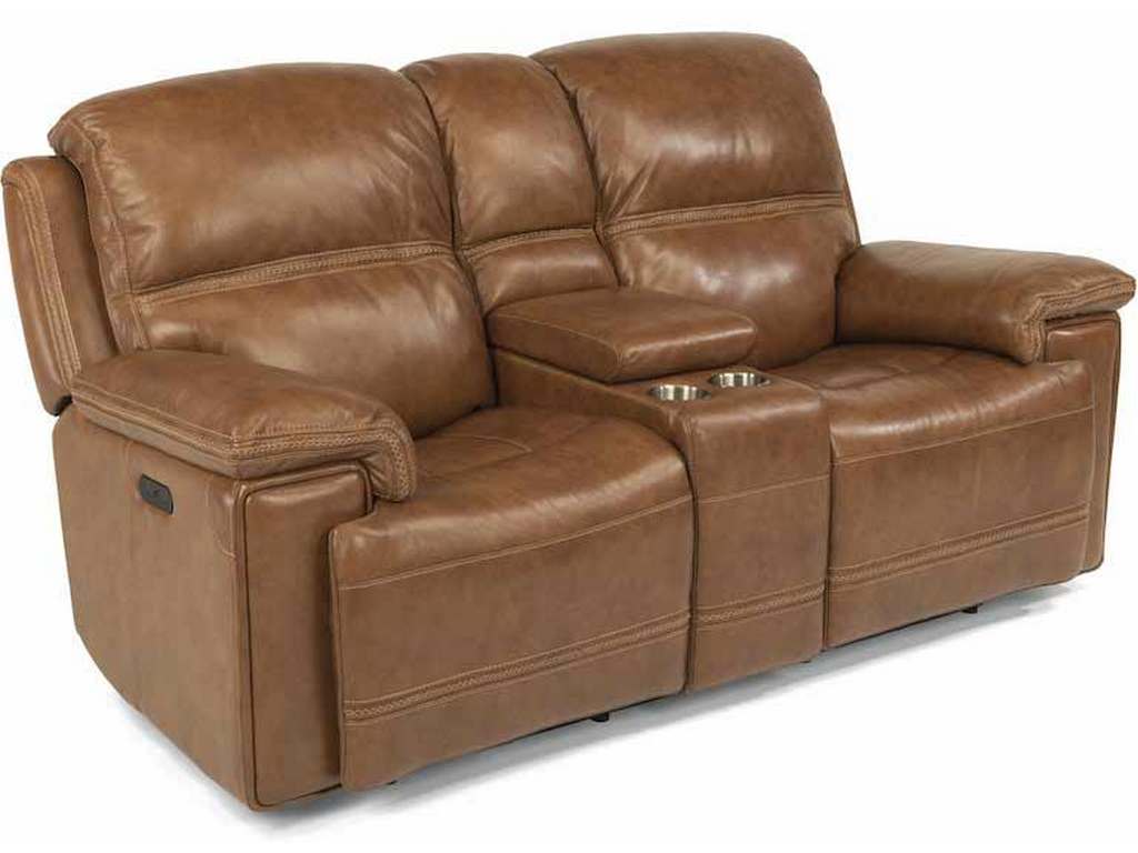 Flexsteel 1659-64PH  Fenwick Power Reclining Loveseat with Console and Power Headrests
