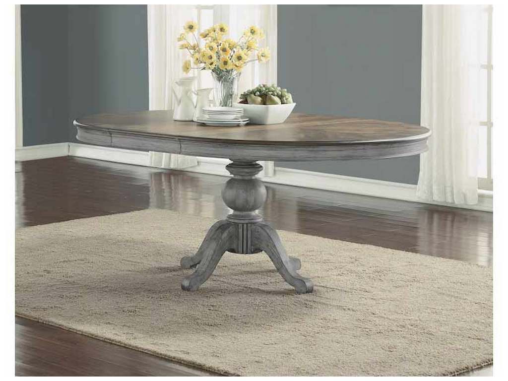 Flexsteel W1147834 Plymouth Round Pedestal Dining Table Hickory Park