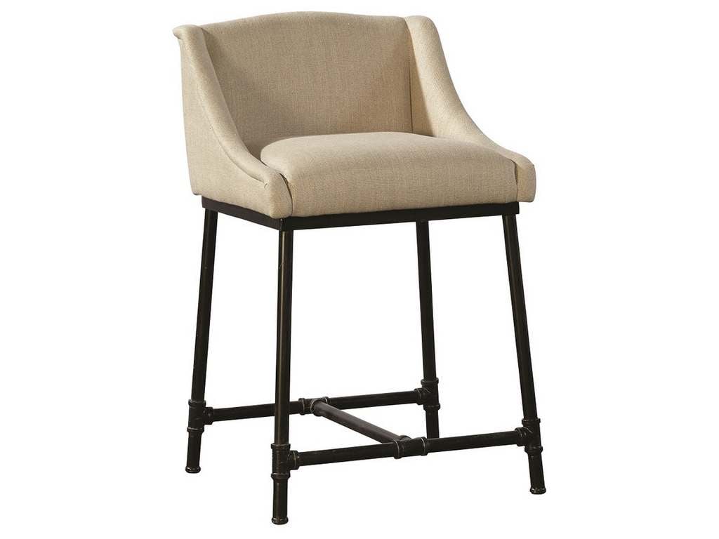 Furniture Classics 20-344  Linen and Iron Pipe Counter Stool