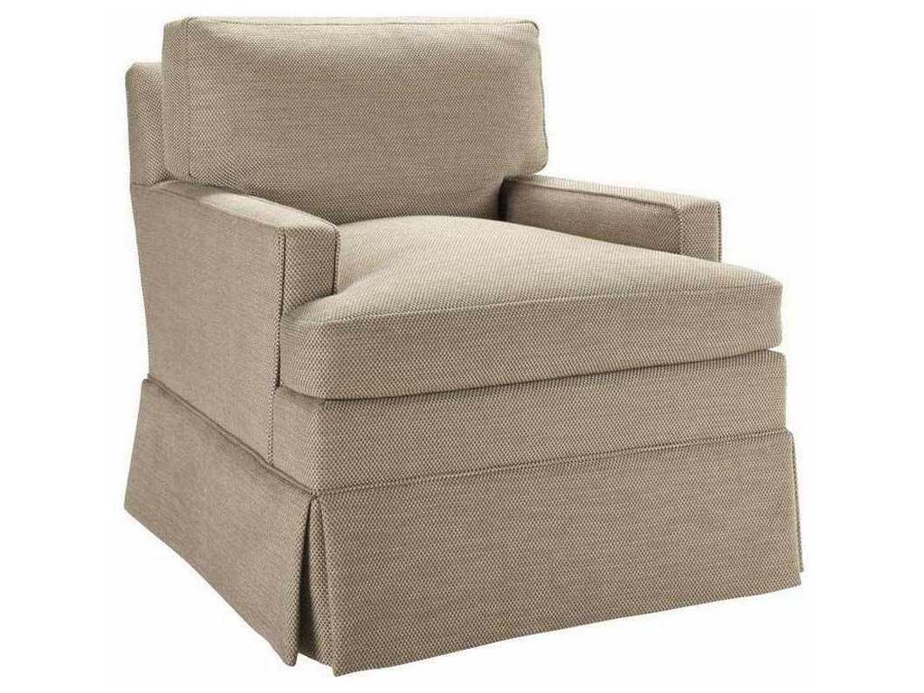Hickory Chair HC4300-33 Upholstery Silhouettes Chair With Narrow Square Arm Kick Pleat