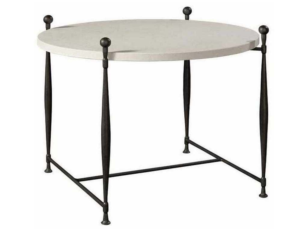 Hickory Chair HC785-80RS Hartwood Ionia Side Table With Round Stone Top