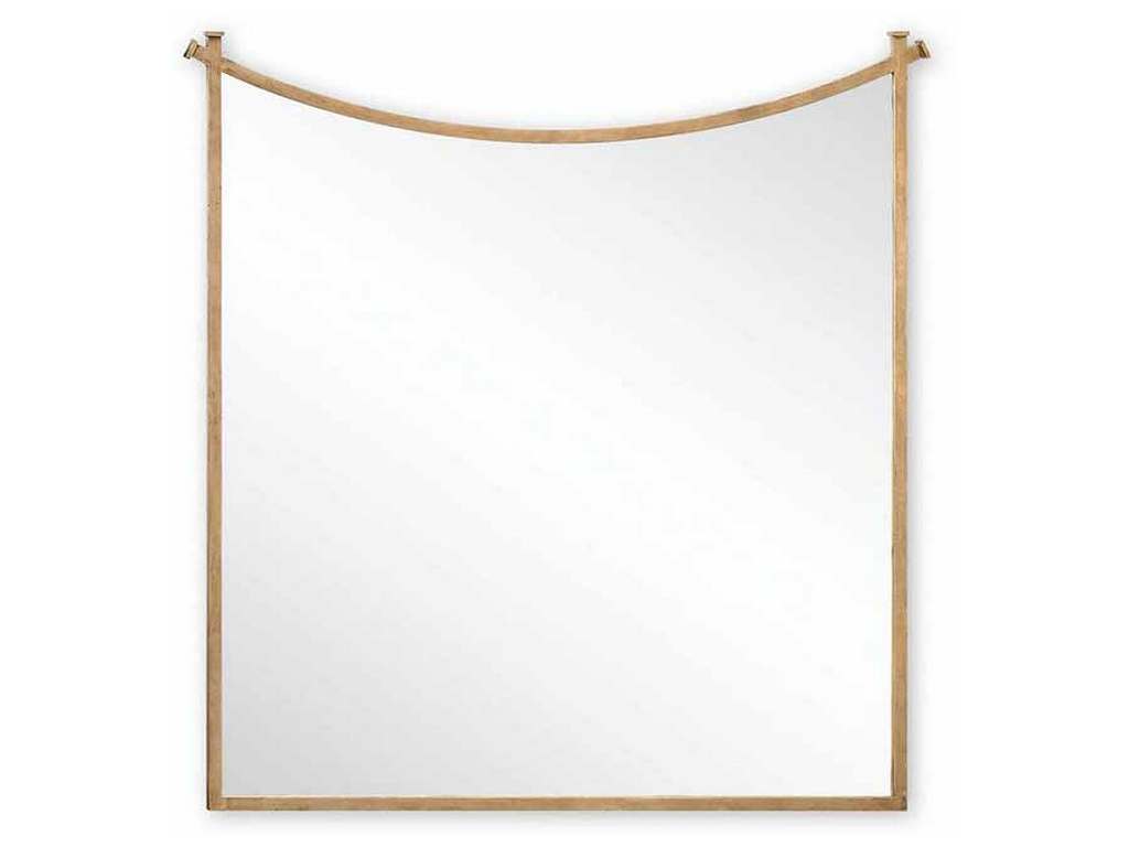Jonathan Charles 494160-G JC Modern Gilded Iron Mirror with Curved Top