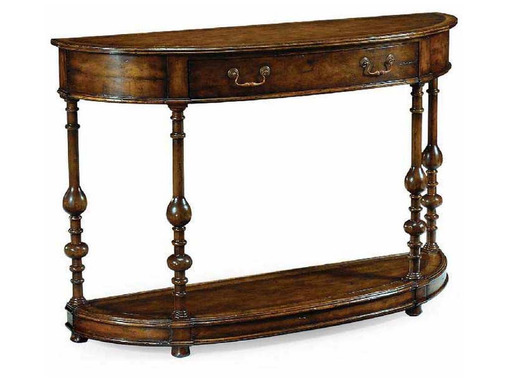 Jonathan Charles 492961-WAL JC Traditional Demilune walnut console Small