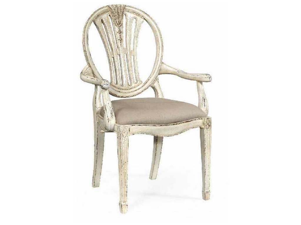 Jonathan Charles 493760-AC-POW-F001 JC Traditional Hepplewhite wheatsheaf armchair Off white
