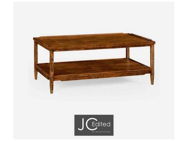 Jonathan Charles 491021-CFW JC Casual Walnut Country Style Coffee Table