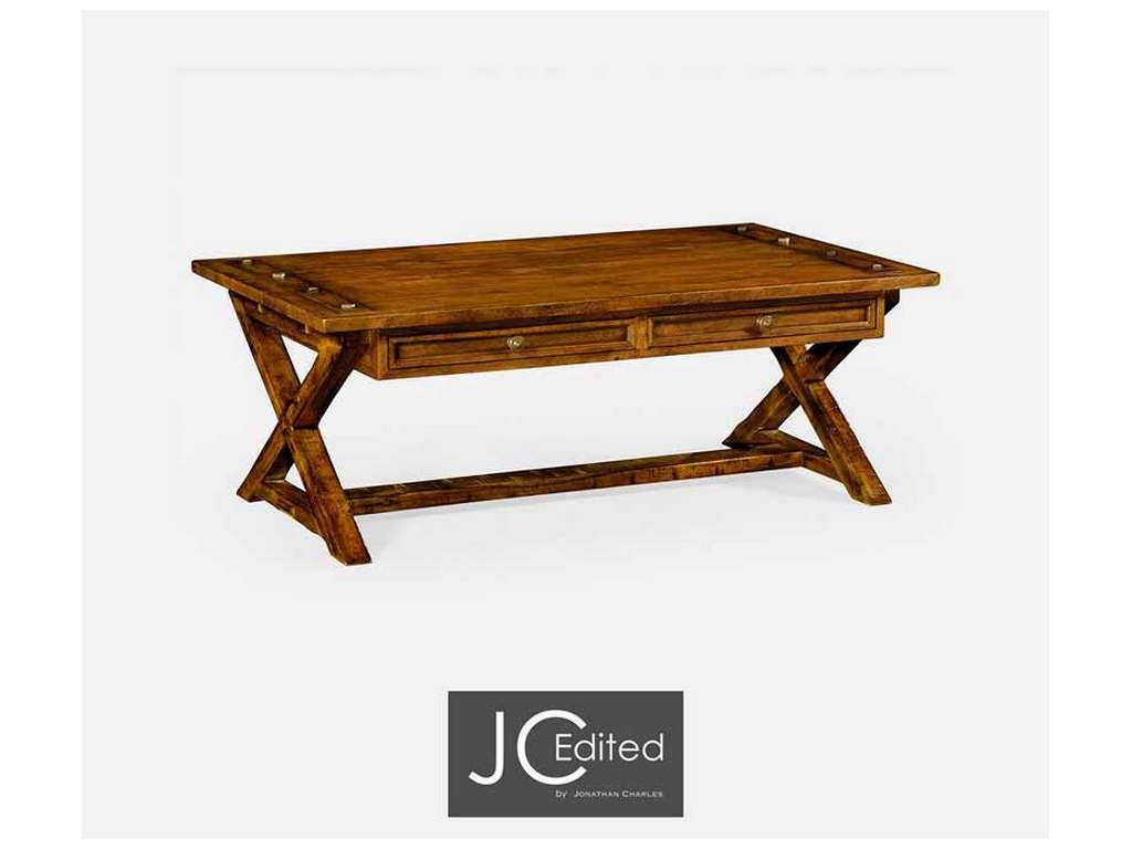 Jonathan Charles 491085-CFW JC Casual Country Walnut Coffee Table