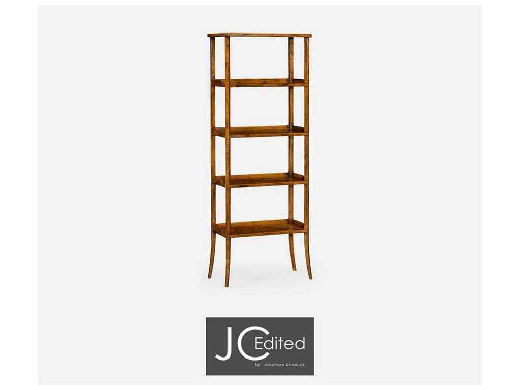 Jonathan Charles 491100-CFW JC Casual Four Tier Etagere in Country Walnut