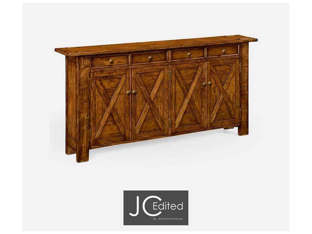 Jonathan Charles 491124-CFW JC Casual Walnut Country Sideboard