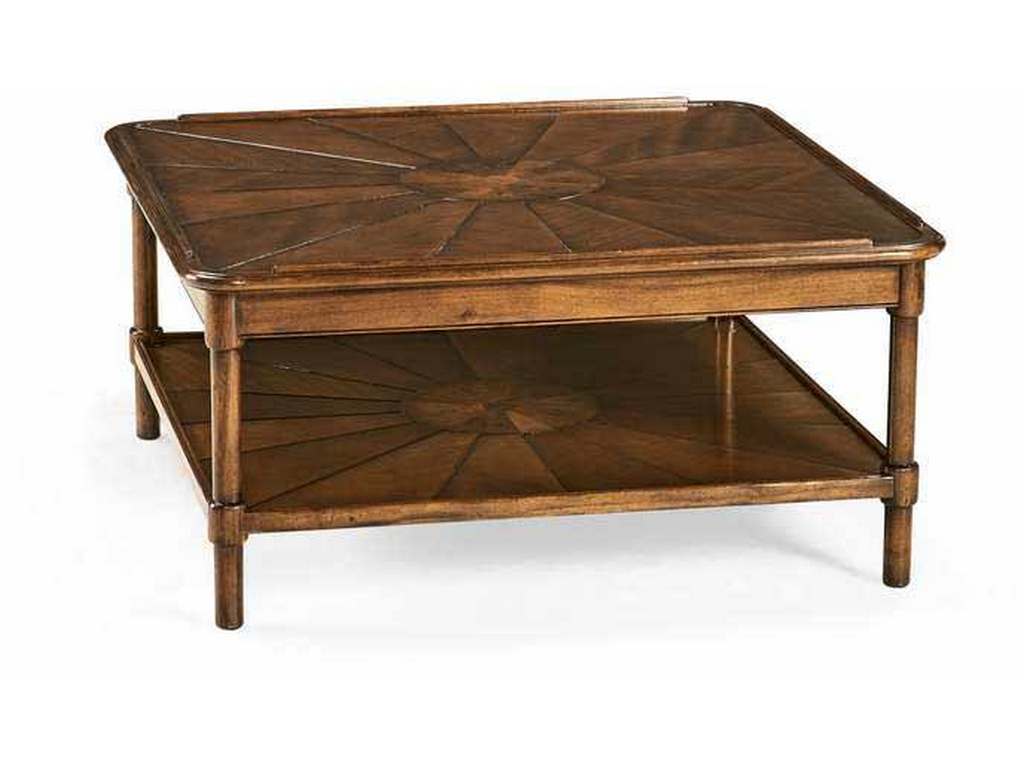 Jonathan Charles 492599-WAL JC Traditional Square rustic walnut coffee ...