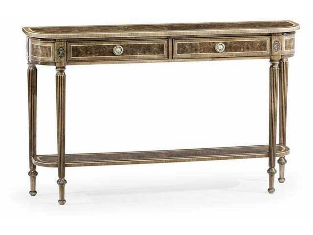 Jonathan Charles 494600-MBL JC Traditional Classic Regency Style Bleached Mahogany Console Table with Undertier