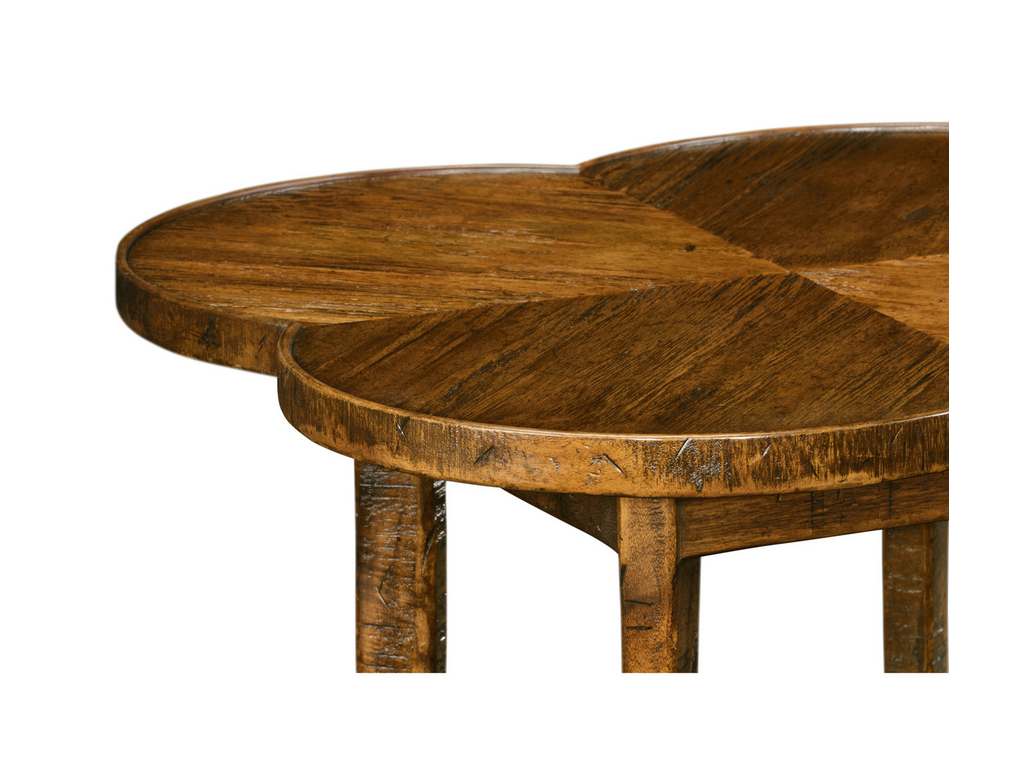 Jonathan Charles 491043-CFW JC Casual Quatrefoil Lamp Table in Country Walnut Jonathan Charles 491043-CFW JC Casual Quatrefoil Lamp Table in Country Walnut