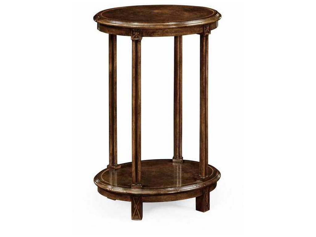 Jonathan Charles 493599-DCW JC Casual Dark Walnut Oval Lamp Table