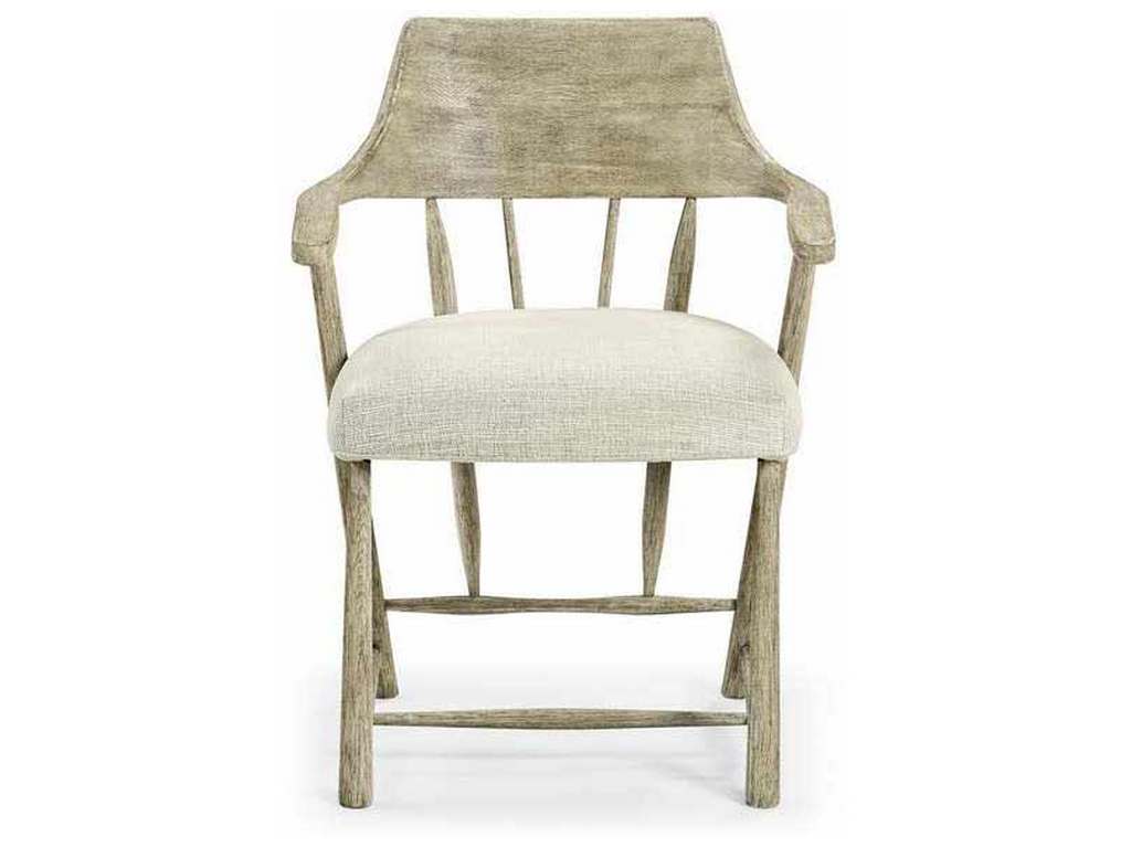 Jonathan Charles 492783-GYO-F400 JC Casual Grey Oak Upholstered Dining Armchair with Fabric Seat