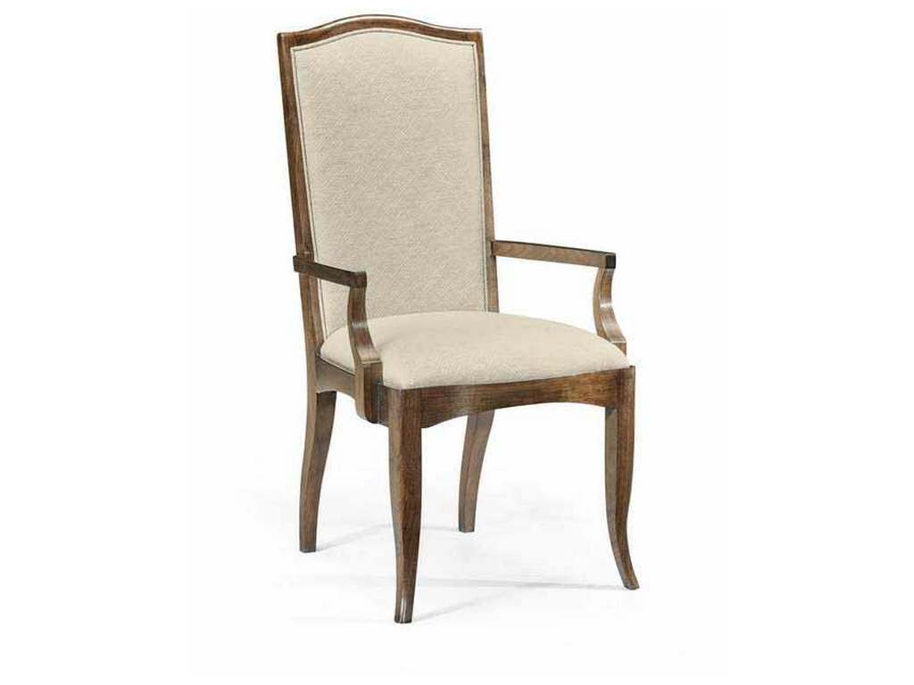 Jonathan Charles 495987-AC-WGR-F200 JC Traditional Walnut Dining Armchair Upholstered in Skipper