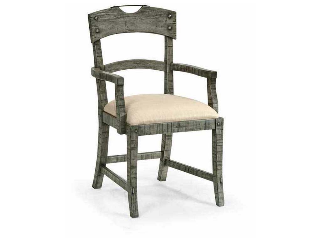 Jonathan Charles 491076-AC-ADG-F001 JC Casual Planked Antq D Grey Armchair