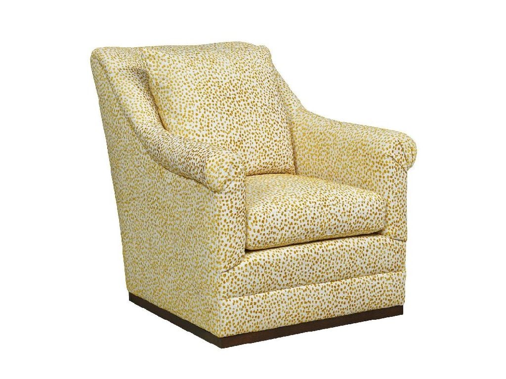 Kincaid UPH-071-02 Addison Swivel Chair with Wood Trim Base
