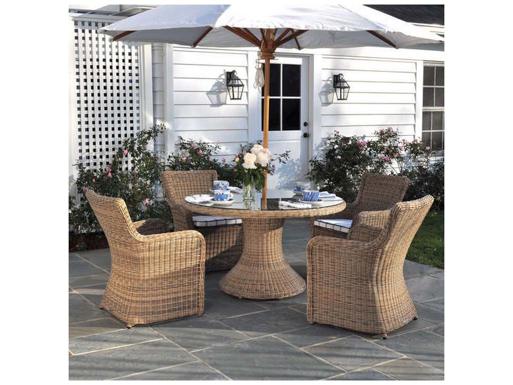 Kingsley Bate SH61 Outdoor Sag Harbor Round Dining Table Hickory Park