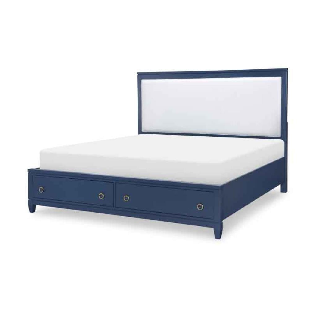 Legacy Classic 1162-4237K 1162-4206 1162-4236 1162-4906 Summerland Blue Finish Upholstered Bed with Storage King Legacy Classic 1162-4237K 1162-4206 1162-4236 1162-4906 Summerland Blue Finish Upholstered Bed with Storage King