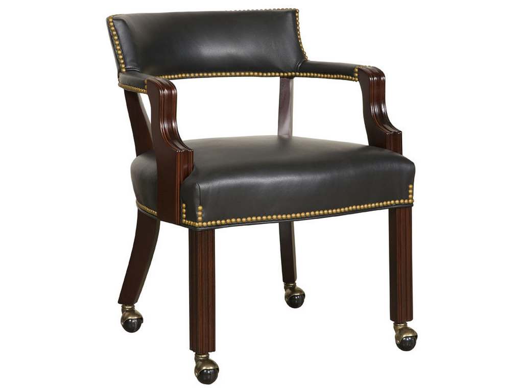 McKinley Leather 330-C Berkshire Bank Chair with casters - Hickory Park ...