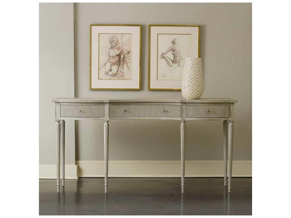 Modern History MH559F02  Ribbed Drawer Console Antique Grey