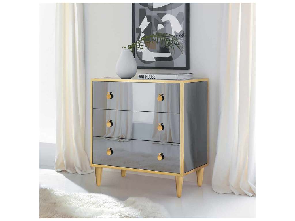 Modern History MH903F01  Smoked Mirror Bedside Chest