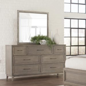 Riverside 46162 Vogue Seven Drawer Dresser and Landscape Mirror
