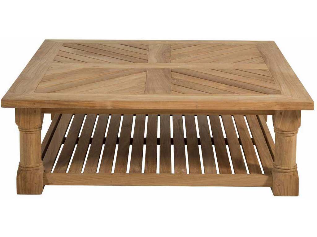 Summer Classics 2821 Lakeshore 48 inch Square Coffee Table Hickory