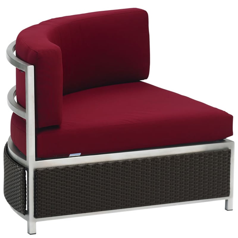 Tropitone 510710CC Cabana Club Stainless Steel Woven Cabana Club Woven Curved Corner Module Half Woven