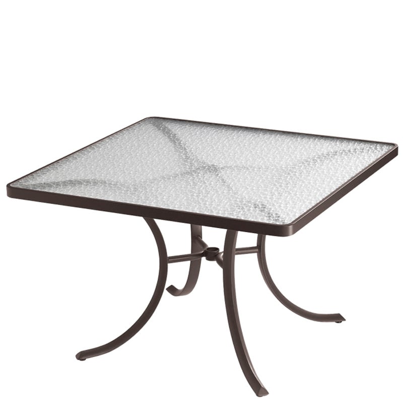 Tropitone 1877 Acrylic and Glass Tables 42 inch Square Dining Table, Acrylic