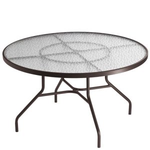 Tropitone 647N Acrylic and Glass Tables 48 inch Round Dining Umbrella Table