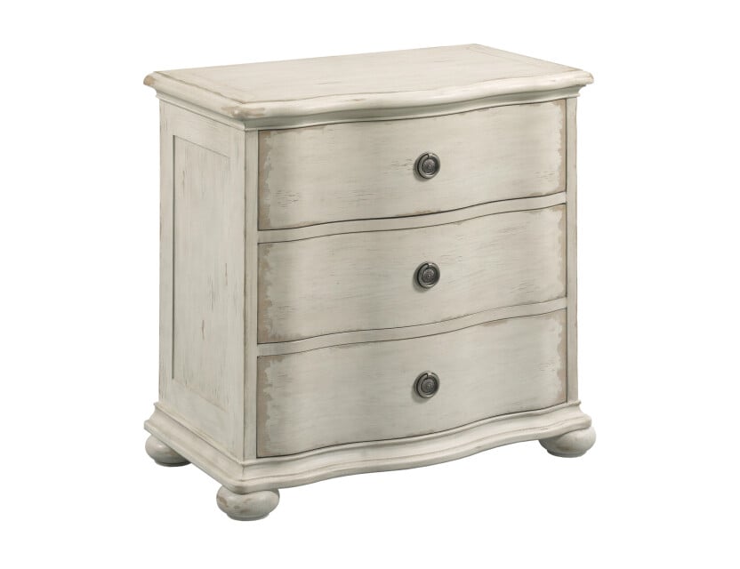 American Drew 309-420C Helene Three Drawer Nightstand - Creme