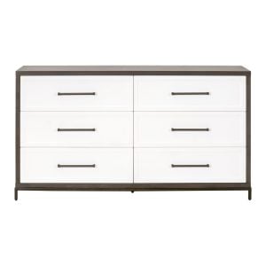Essentials For Living 6140.BBRN/WHT-AB Wrenn 6-Drawer Double Dresser