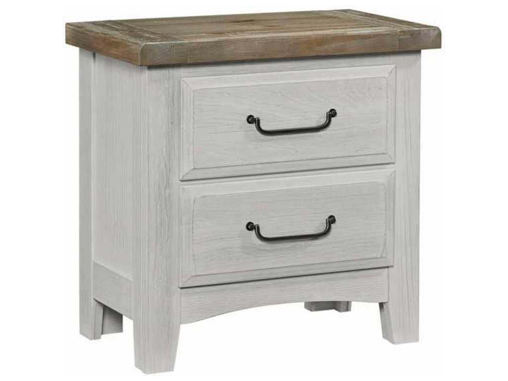 Vaughan Bassett 694-226 Sawmill 2 Drawer Nightstand Alabaster 2 Tone