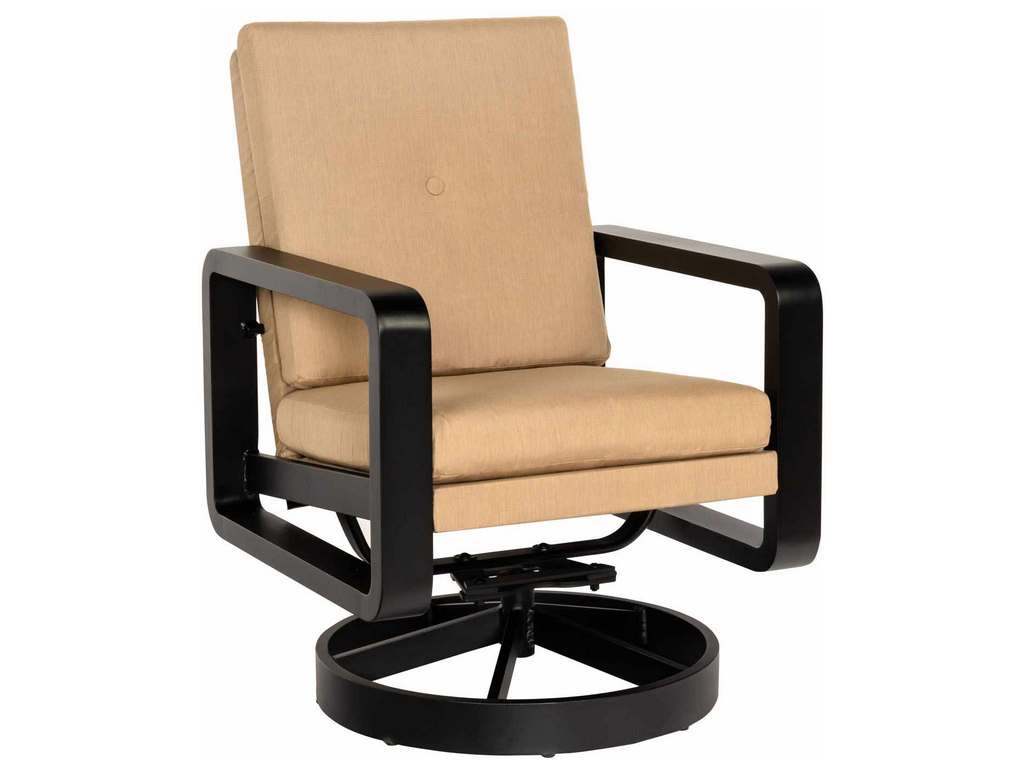 Woodard 7D0872 Vale   Swivel Rocking Dining Armchair with Upholstered Back