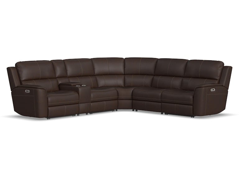 Flexsteel Furniture 1041-SECTPH Henry Power Reclining Sectional with Power Headrests and Lumbar