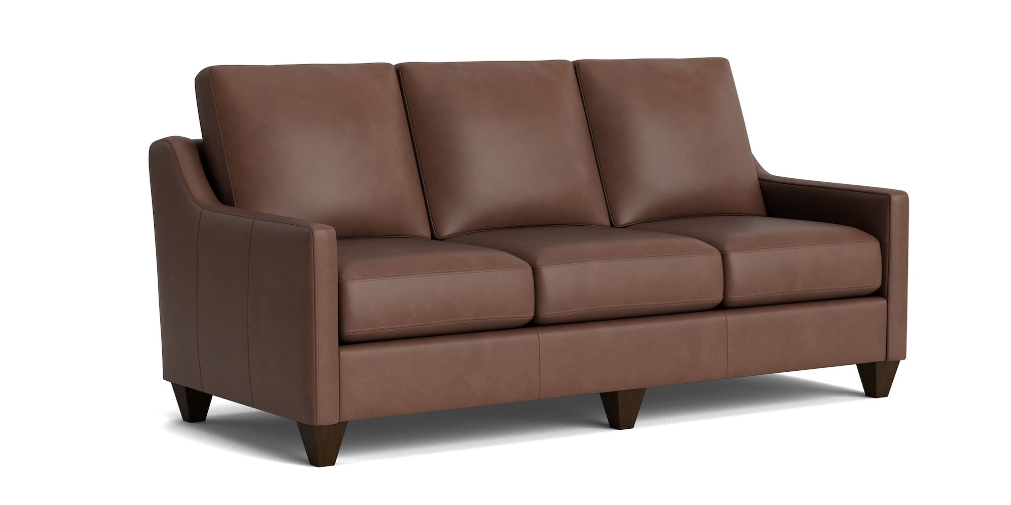 Bassett Furniture C900-72SFL Premier Custom Leather Slope Arm Sofa