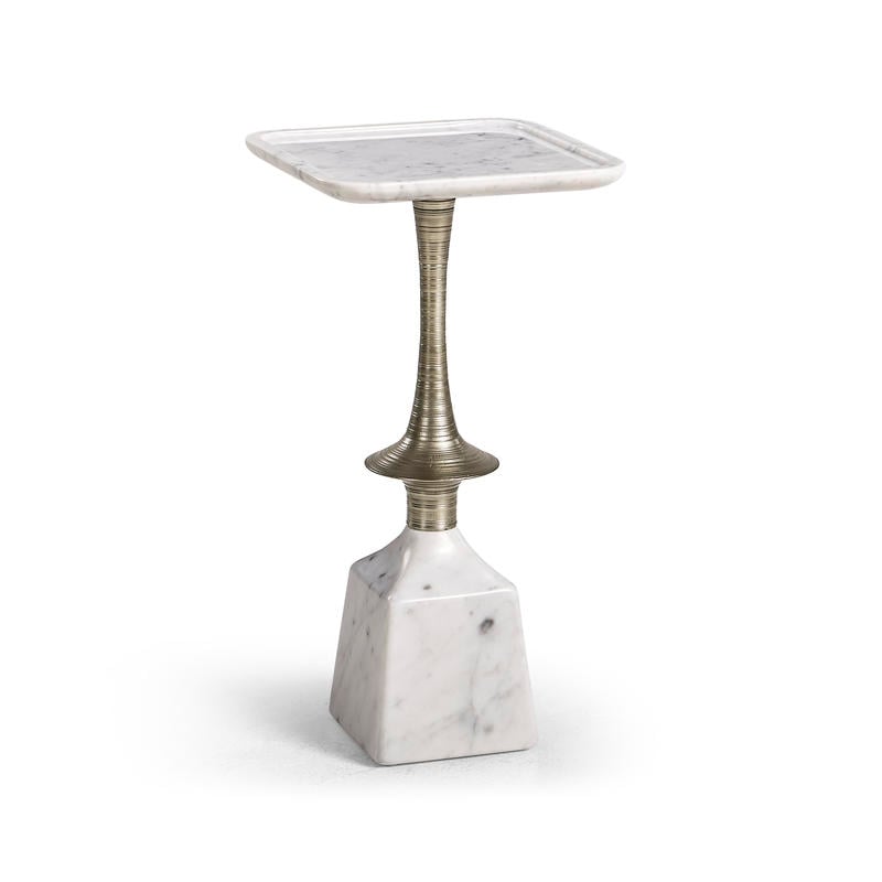 Jonathan Charles 009-3-DQ1-WMA Stone Harbor Martini Table White