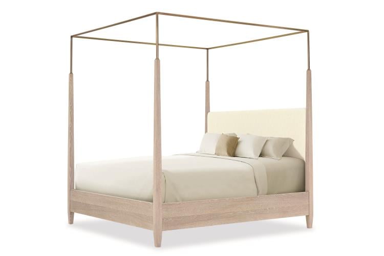 Century Furniture CA2-146 Cadence Metal Canopy Poster Bed - King 6/6 - Sand Cerused