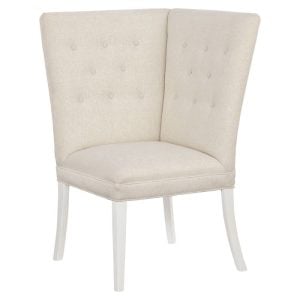 Fairfield Furniture 1272-29-L Straight Back Corner Chair Banquette, with Legs in Linen Finish with buttons