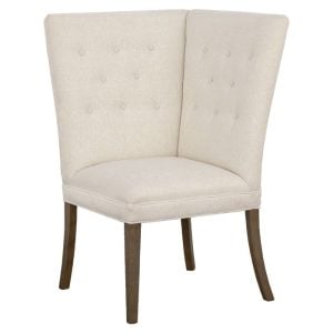 Fairfield Furniture 1272-29-M Straight Back Corner Chair Banquette, with Legs in Mica Finish with buttons