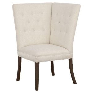 Fairfield Furniture 1272-29-T Straight Back Corner Chair Banquette, with Legs in Tobacco Finish with buttons