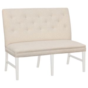 Fairfield Furniture 1272-48-L Straight Back Armless Banquette 48", with Legs in Linen Finish with buttons
