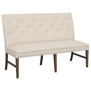 Fairfield Furniture 1272-60-M Straight Back Armless Banquette 60", with Legs in Mica Finish with buttons