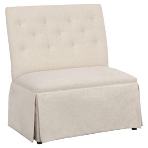 Fairfield Furniture 1273-36-T Straight Back Skirted Armless Banquette 36", with Legs in Tobacco Finish with buttons