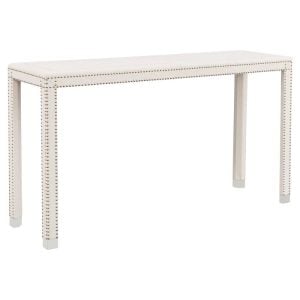 Fairfield Furniture 8007-96-2 Beverly Console Table, Faux Leather, Nickel Finish