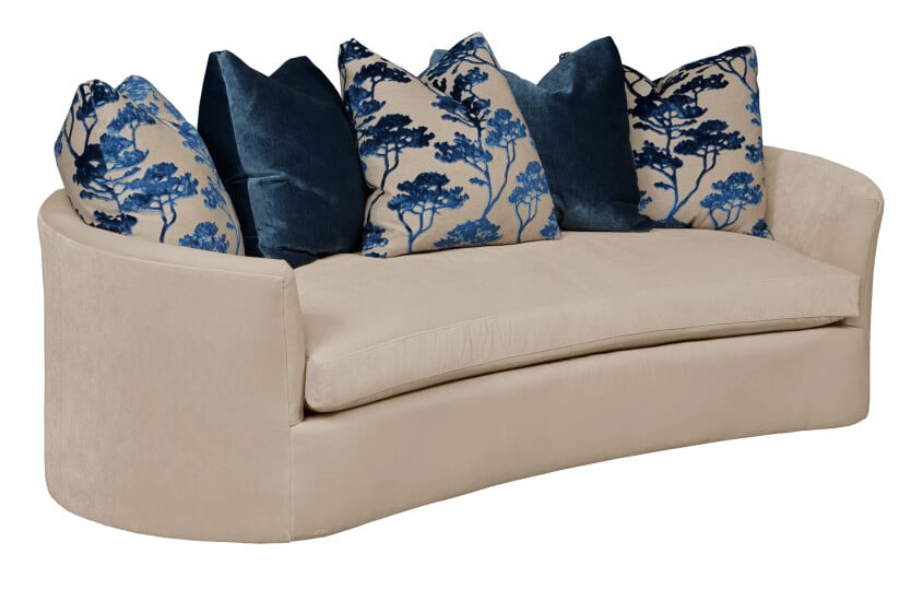Cubed Queen Size Sleeper Sofa Bed With With Dark Wood Legs